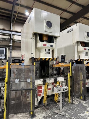 220 Ton, Aida #NC1-2000(2), single crank gap frame press, 9.84" stroke, 19.69"Shut Height, 4.33"ram adj. - Image 3