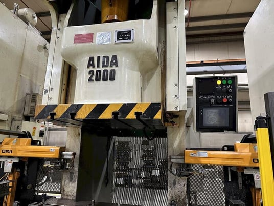 220 Ton, Aida #NC1-2000(2), single crank gap frame press, 9.84" stroke, 19.69"Shut Height, 4.33"ram adj. - Image 6