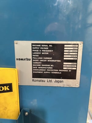 220 Ton, Komatsu #OBS-200-61, SSSC press, 11.8" stroke, 21.7" Shut Height, 4.72" ram adj., 25-50 SPM, 57.1" - Image 8