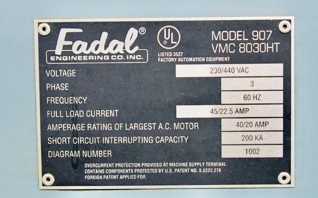Fadal #VMC8030HT, CNC vertical machining center, 30 automatic tool changer, 80" X, 30" Y, 30" Z, 10000 RPM - Image 9