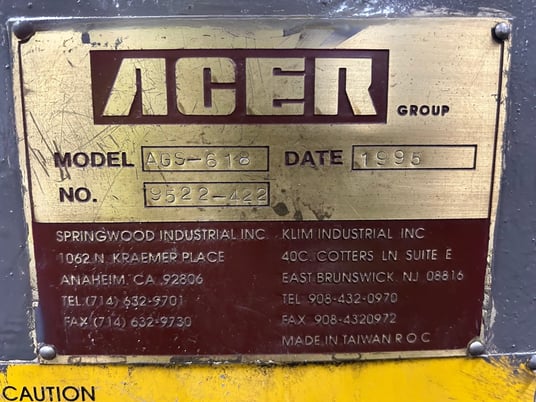 6" x 18" Acer #ASG-618, Surface Grinder, hand feed, 2 HP, 1995 - Image 7