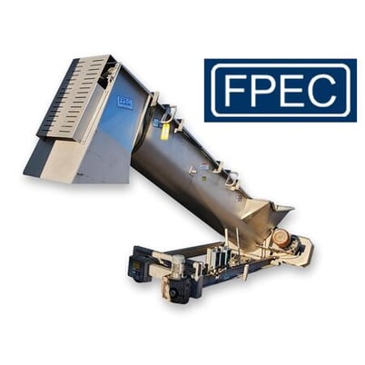 20" diameter x 13' long, FPEC #SC126, Pivoting Screw Conveyor, Stainless Steel, 3/8" thick flights with 15" - Image 1