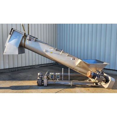 20" diameter x 13' long, FPEC #SC126, Pivoting Screw Conveyor, Stainless Steel, 3/8" thick flights with 15" - Image 2