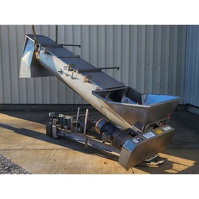 20" diameter x 13' long, FPEC #SC126, Pivoting Screw Conveyor, Stainless Steel, 3/8" thick flights with 15" - Image 3