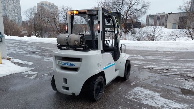 8000 lb. Unicarriers #PF80, outdoor forklift, LPG, 2-stage, side shift, 179" lift height, heater, 2020 - Image 6
