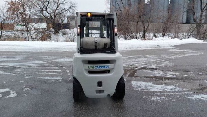 8000 lb. Unicarriers #PF80, outdoor forklift, LPG, 2-stage, side shift, 179" lift height, heater, 2020 - Image 7