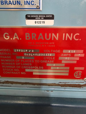 2-Lane Braun #2PF3CF/B, Folder, No Stacker, 208 V, 2003 - Image 5