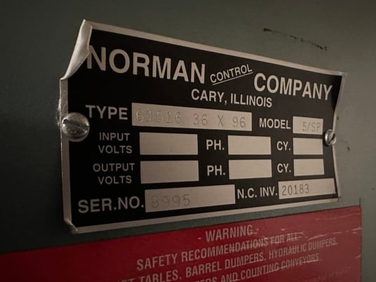Norman #5/SP, Pneumatic Lift Table, 36" x 96" Size, 3 Available - Image 3