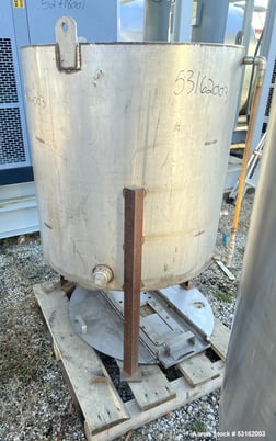 150 gallon Vertical Stainless Steel Tank, 36" diameter x 34" straight side, coned bottom, flat top, 10" - Image 4