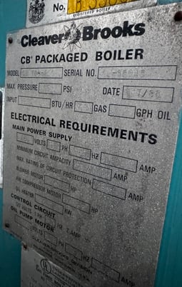 200 HP Cleaver-Brooks #CB-700-200, Steam Boiler, Natural Gas, 150 psi, 460 Volts, 1988 - Image 2