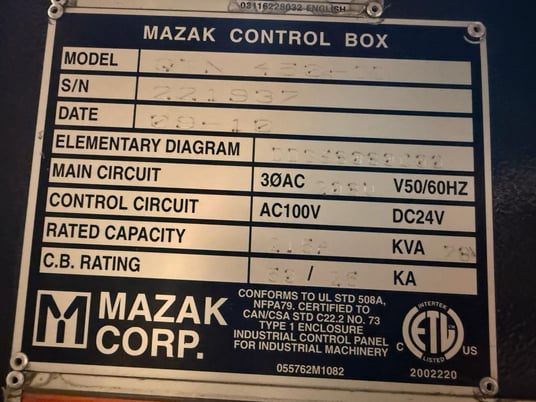 Mazak #QTN-450-II/1000, 2-Axis CNC Lathe, 12.13" X, 42" Z, 33.2" swing, 40" between centers, 20" chuck, 50 - Image 4