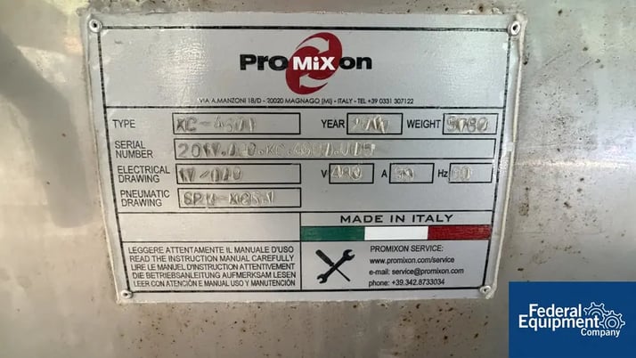 1215.2 gallon ProMiXon #XC-4600, Paddle Cooler, Stainless Steel, clamshell, 460 V., 2017 - Image 2