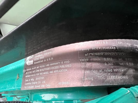 250 KW Cummins/Onan #DQDAA-6073524, Diesel Generator Set, 9 liter engine, 120/240 Volt, 1PH/3PH, 562 hours - Image 10