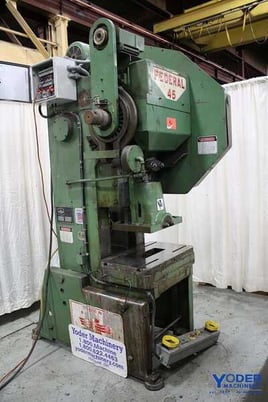 45 Ton, Federal, OBI press, 3" stroke, 11.5" Shut Height, 120 SPM, air clutch & brake, 1992, #63515 - Image 1