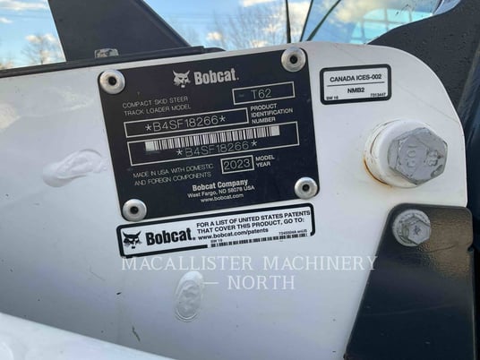 Bobcat T62 R-SERIES, Track Loader, 570 hours, S/N: B4SF18266, 2023 - Image 8
