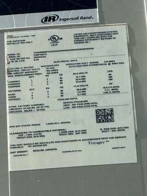 40 Ton, Trane Voyager #TCD480, Cooling Only rooftop units, 460 V., R410A, 2020 (4 available) - Image 3