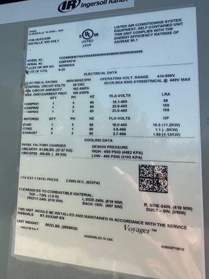 40 Ton, Trane Voyager #TCD480, Cooling Only rooftop units, 460 V., R410A, 2020 (4 available) - Image 4