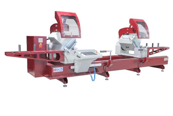 22" Atech #ZIGMA-06-FA, CNC Double Miter Saw, (2) 4 HP saw motors w/ 32 mm arbors, spray lubrication system - Image 1