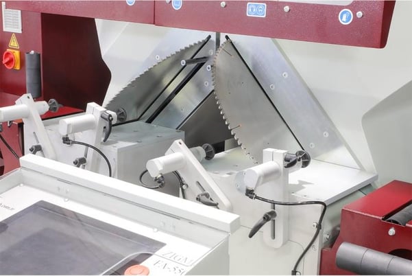 22" Atech #ZIGMA-06-FA, CNC Double Miter Saw, (2) 4 HP saw motors w/ 32 mm arbors, spray lubrication system - Image 5