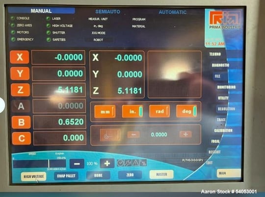 Prima #Platino-2040, Laser Cutting Machine, 80" x 160" x 6" travel, 6' x12' table, 5 kW, Primach 20L PLC, 2008 - Image 9