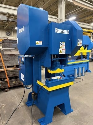 55 Ton, Rousselle #G1-55-G, Back Geared Gap Frame Press, reman, 4" stroke, 4" adj., 60 SPM, air clutch, cnc - Image 2