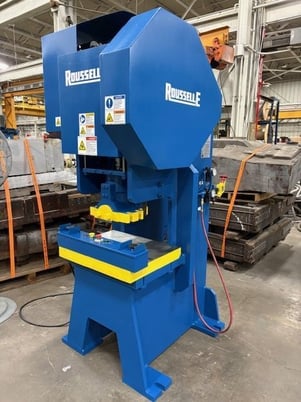 55 Ton, Rousselle #G1-55-G, Back Geared Gap Frame Press, reman, 4" stroke, 4" adj., 60 SPM, air clutch, cnc - Image 3