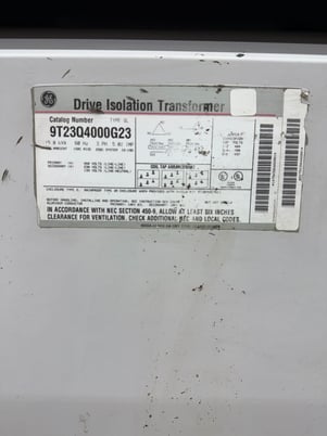 15 KVA 460 Primary, 230Y/133 Secondary, General Electric 9T23Q400G23, 3PH Dry Type Transformer - Image 2