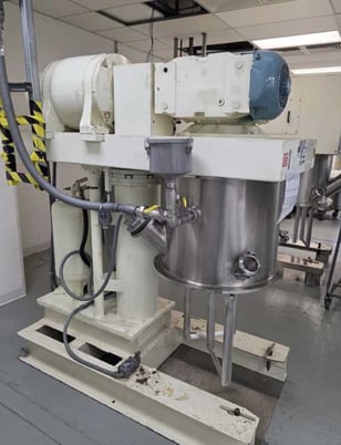 40 gallon Charles Ross #HDM-40, double planetary mixer with Ross elevated discharge press model EDS-40 - Image 1