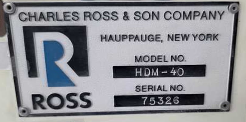 40 gallon Charles Ross #HDM-40, double planetary mixer with Ross elevated discharge press model EDS-40 - Image 3