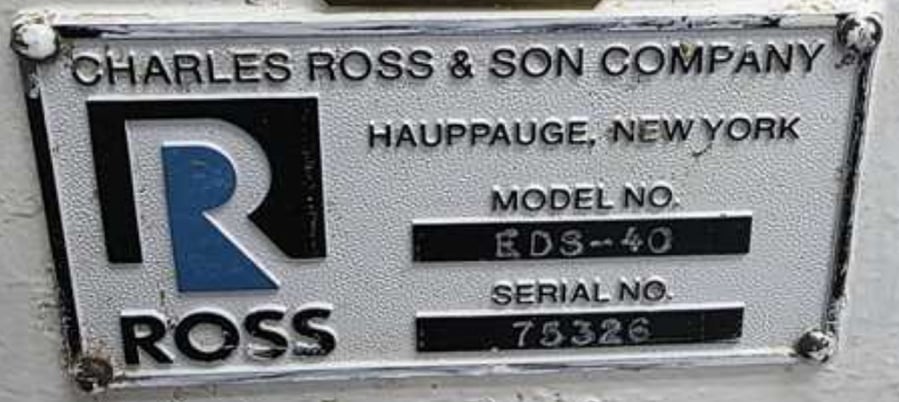 40 gallon Charles Ross #HDM-40, double planetary mixer with Ross elevated discharge press model EDS-40 - Image 6