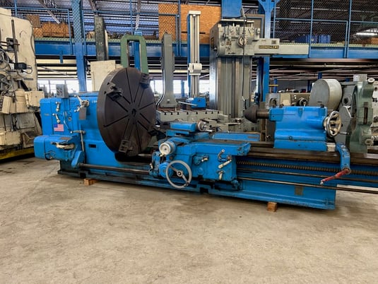 36"/62" x 84"/144" LeBlond, sliding gap bed lathe, 23.5" swing over cross slide, 30 HP, thread dial, 1955 - Image 1