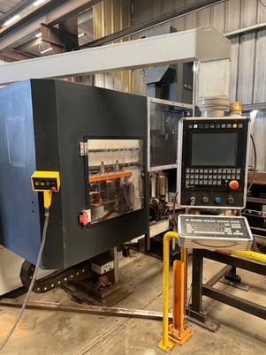 Ficep #602-DFRC, beam drill line, robot coping, 10 HP, 2500 RPM, 6 tool, 40' in & out feed, 2010 - Image 4