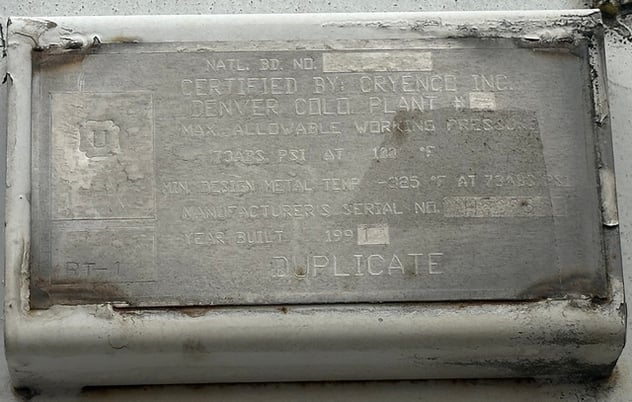 5000 Gallon Cryenco #TMU/20E, Liquid Oxygen Cryogenic Storage Tank, 2000 PSI, 1992 - Image 4