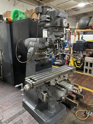 Alliant, variable speed vertical miller, 9" x42" tbl., 2 HP, Mitutoyo 2-Axis digital read out, rotary table - Image 1