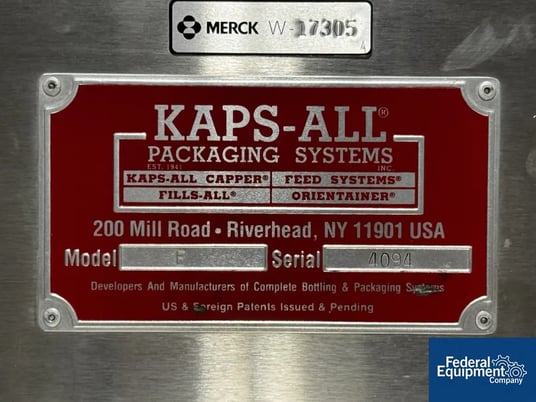 Kaps-All #E, Automatic Bottle Capper, conveyor, Stainless Steel base - Image 2