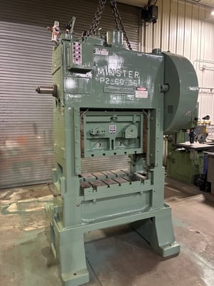 60 Ton, Minster #P2-60-36, Mechanical Stamping Press, 36" x 25" bed, 3" stroke, 3" adjustment, 13.5" shut - Image 1