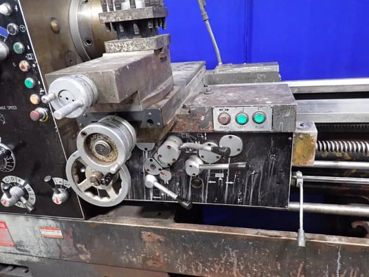 24" x 120" Sharp #24120V, Lathe, tailstock, 12" chuck, 4' bore, 220 V. - Image 4