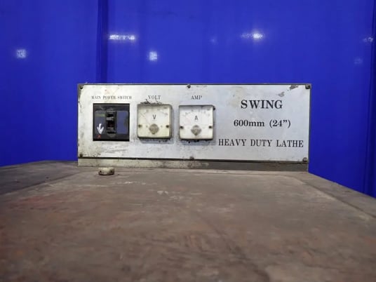 24" x 120" Sharp #24120V, Lathe, tailstock, 12" chuck, 4' bore, 220 V. - Image 7