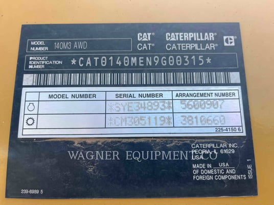 Caterpillar 140M3AWD, Motor Grader, 6583 hours, S/N: N9G00315, 2019 - Image 6
