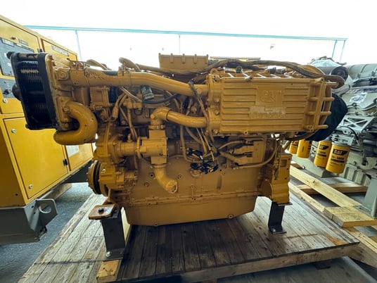 550 HP Caterpillar #3406E-DITA, diesel marine engine, 2100 RPM, 17443 hours, sound attenuated enclosure 1 - Image 1
