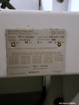 Satake ScanMaster-II #SM11-400DE, Color Optical Sorter, 40 Ejectors - Image 3