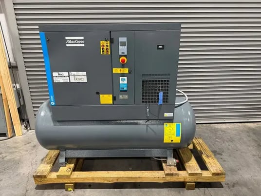128 psi, Atlas Copco #G7FF, rotary screw air compressor, 10 HP, 2021 - Image 2