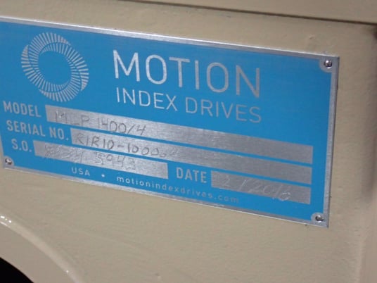 Motion Index Drives #MLP1400/4, Rotary Indexing Table, 3 HP, 1765/12 RPM, 460 V, 2016 - Image 2