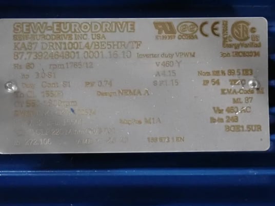 Motion Index Drives #MLP1400/4, Rotary Indexing Table, 3 HP, 1765/12 RPM, 460 V, 2016 - Image 9