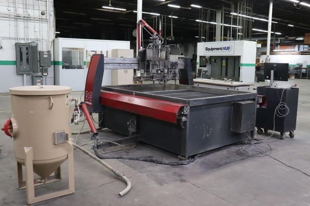 Omax #Maxiem-1515, CNC 4-head waterjet, 5.2' x 5.2'table, 50 HP, 60000 psi, abrasive hopper, 2021 - Image 4