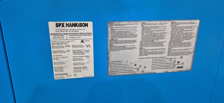 750 scfm, SPX Hankinson #HPRP-750-230, air dryer, 230 V., 3 phase, 60 Hz, 2003 - Image 7