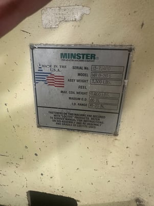 6000 lb. Minster #MEF4-26S/MSH20-26-7/MEF4-26S, coil feed line, 26" x .150" stock, 60" OD, 16"-20" ID, - Image 6