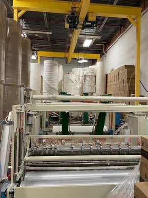 Baosuo PF-A-2900, Slitter Rewinder, 112" web width, (3) 99" driven unwind, 60" max. rewind, 750 FPM, 480 - Image 2