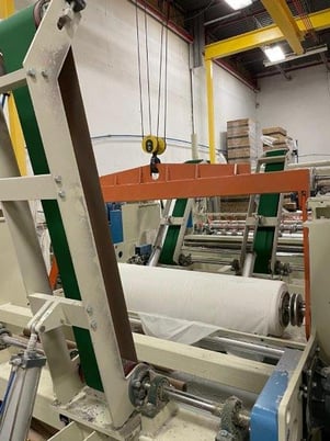 Baosuo PF-A-2900, Slitter Rewinder, 112" web width, (3) 99" driven unwind, 60" max. rewind, 750 FPM, 480 - Image 3