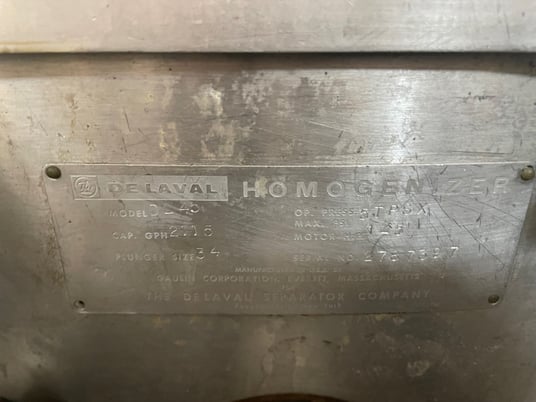 Gaulin/Delaval #MC45 5TBS, high pressure homogenizer, 5000 psi - Image 5